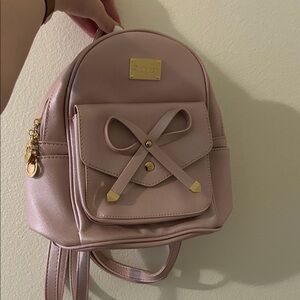 Stylish Pink Backpack with Bow Accent